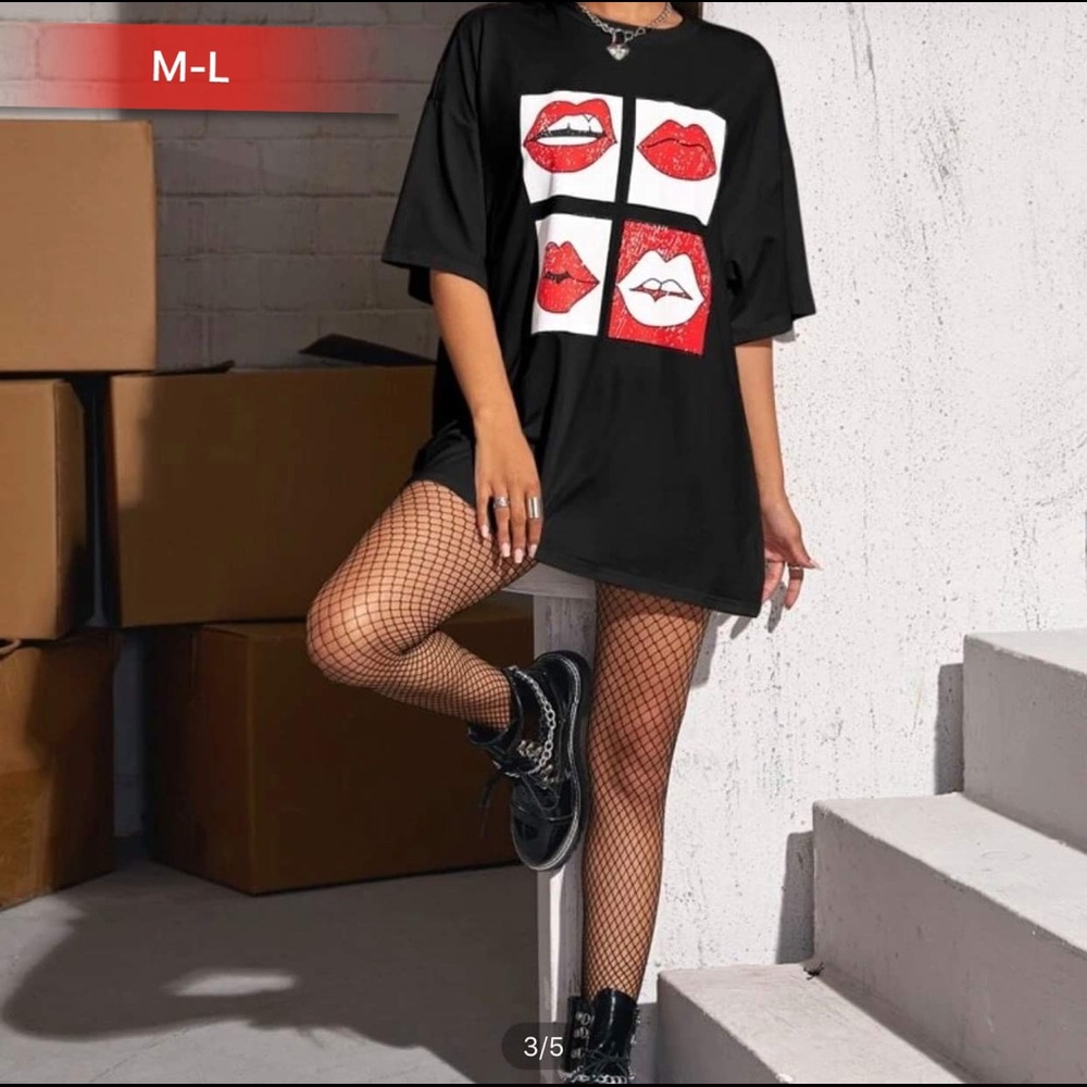 Lip graphic oversize tshirt